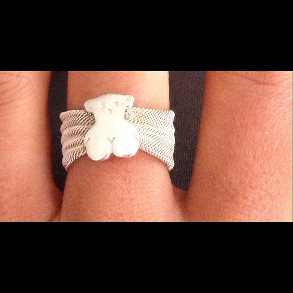 Tous bear silver ring