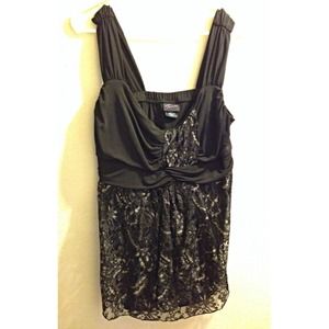 Black and Gold Lace Top