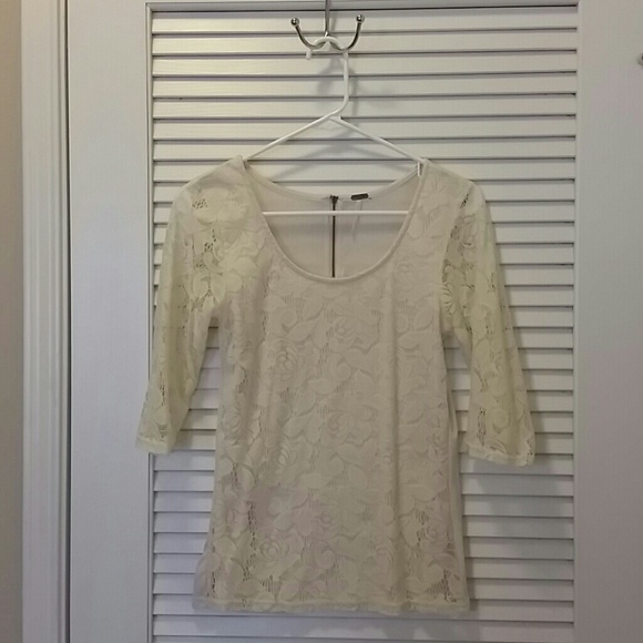 Cream Lace Top