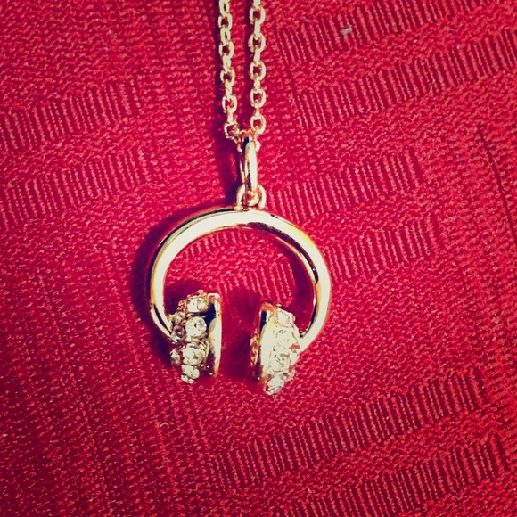 14K Rose Plated Headphone design necklace