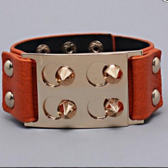 Studded Strap Bracelet Orange