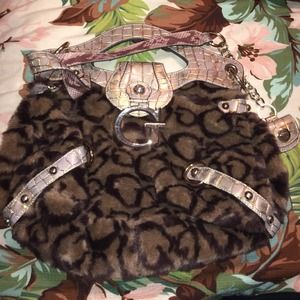 Guess Faux Rabbit Fur Handbag
