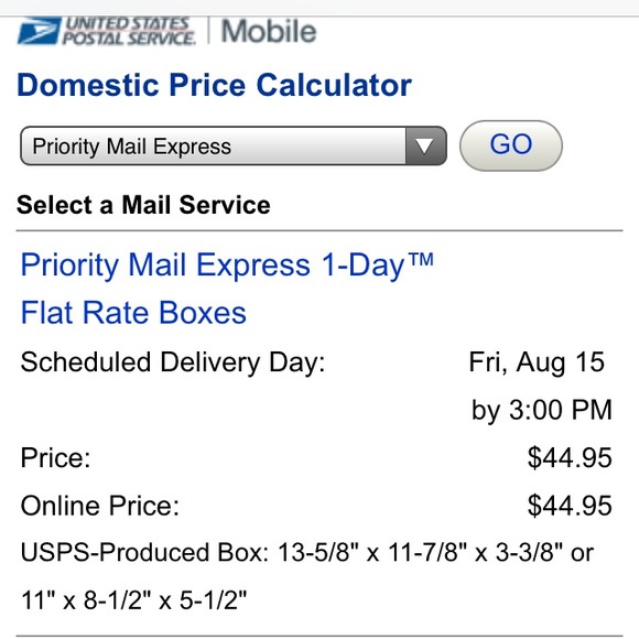 Postal charge for overnight shipping to NH