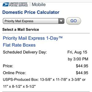 Postal charge for overnight shipping to NH