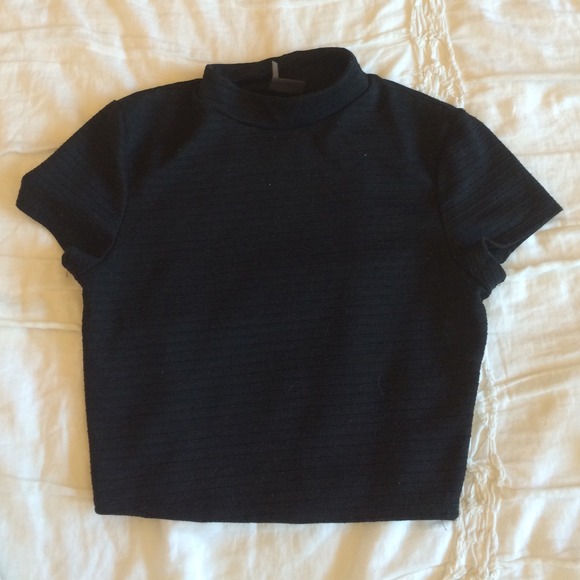 Sparkle and fade high neck crop top