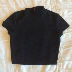 Sparkle and fade high neck crop top