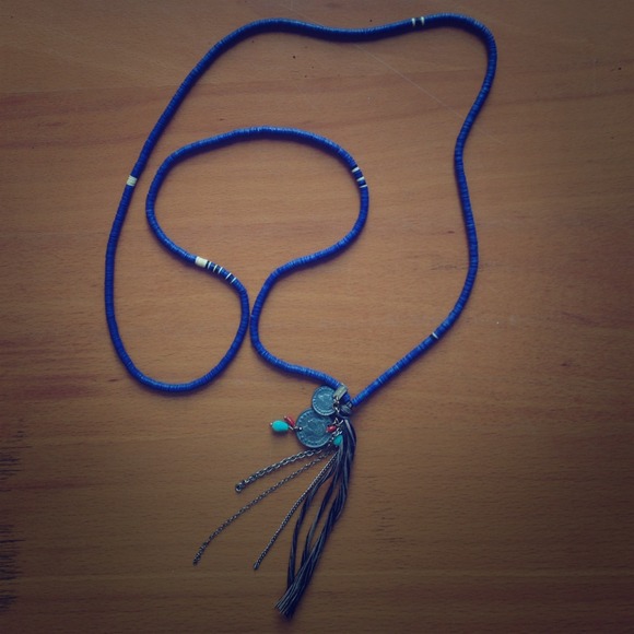 Free People beaded tassel necklace