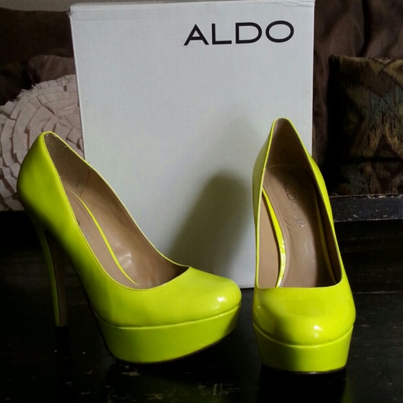 aldo neon yellow shoes