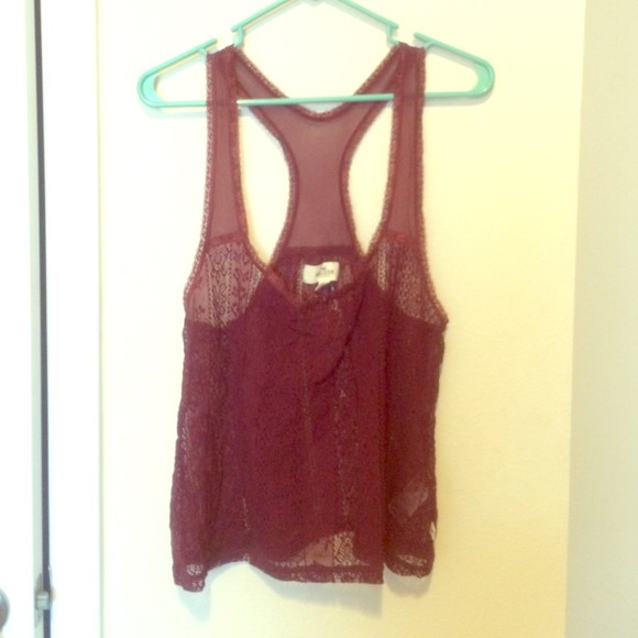 Red lace top - Picture 1 of 3