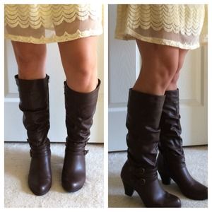 Brown Boots and Leather Jacket BUNDLE