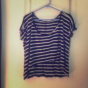 Black and white stripped cropped top