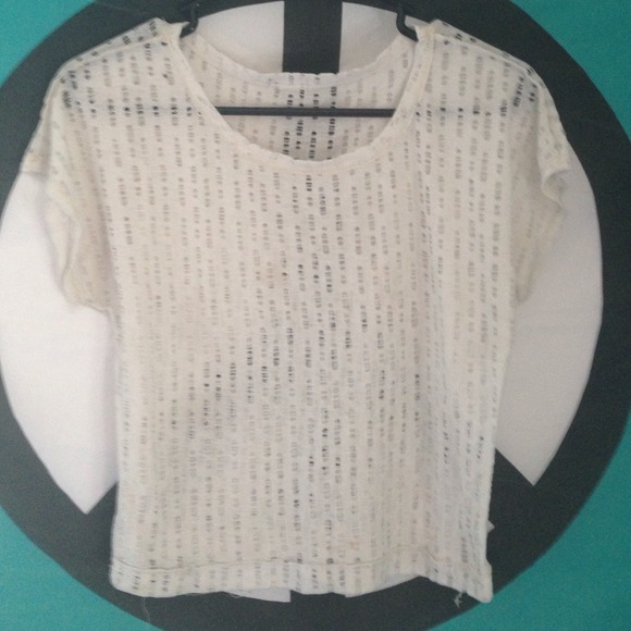 White crop top with holes