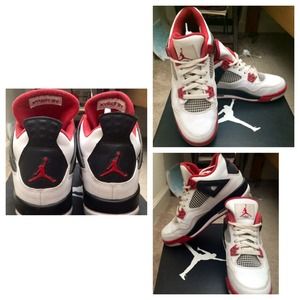Fire Red Air Jordan 4's