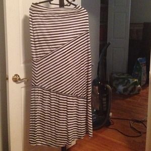 Express stripped navy maxi skirt