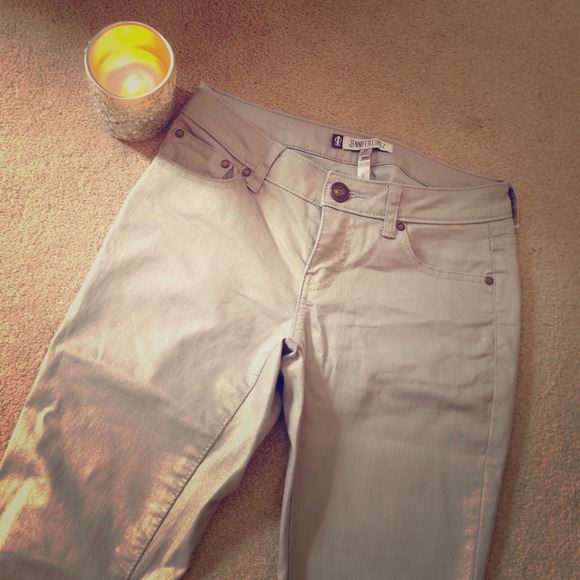 Silver Subtly Shiny Jeans- Jennifer Lopez