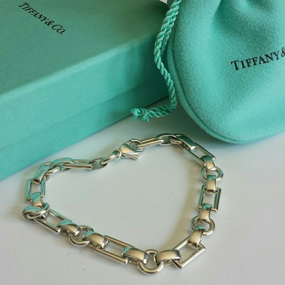 Tiffany & Co. Jewelry - T&CO. Square Link Silver Bracelet