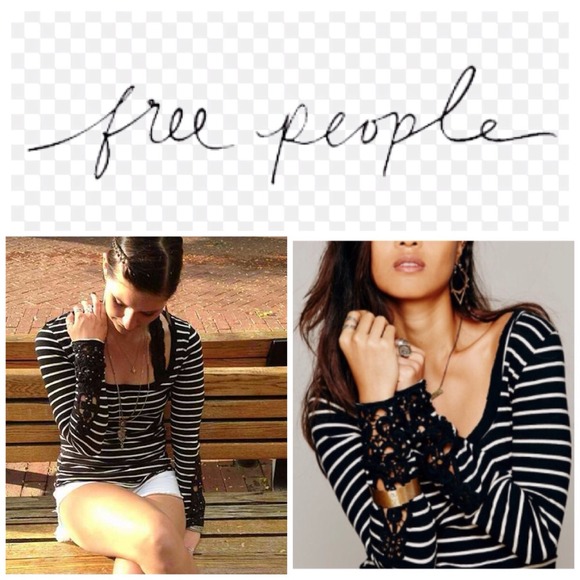 Free People Tops - Free People Black Hard Candy Stripe Top.  NWT.