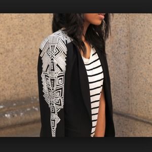 BCBG black Aztec Sleeve Blazer
