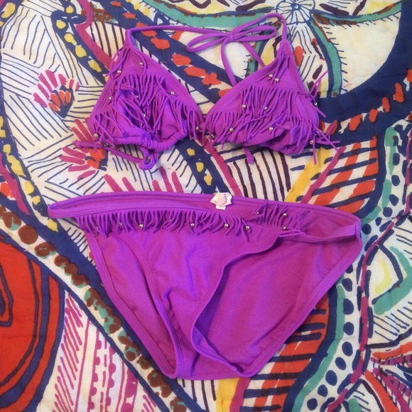 Purple fringe swimsuit size M!