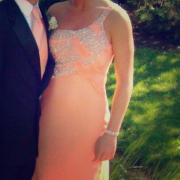 prom dress / ball gown peach colored