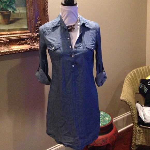 Old navy blue chambray dress