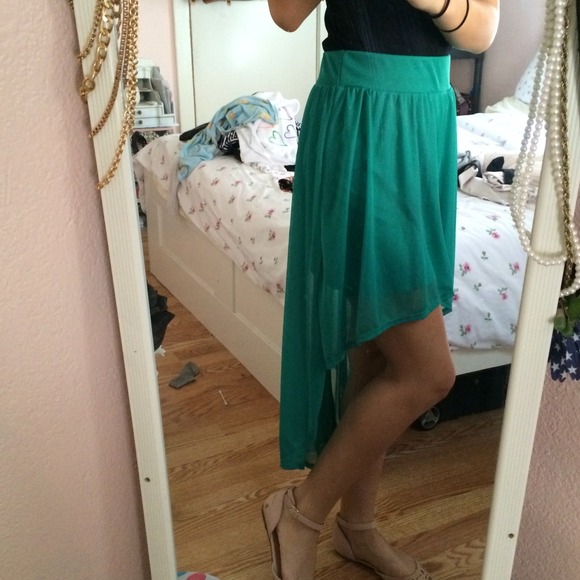 Teal Hi-low skirt - Picture 2 of 2