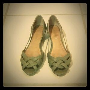 Sage green wedge sandals