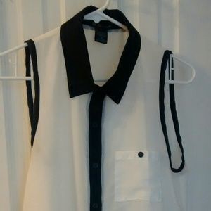 Black and white blouse