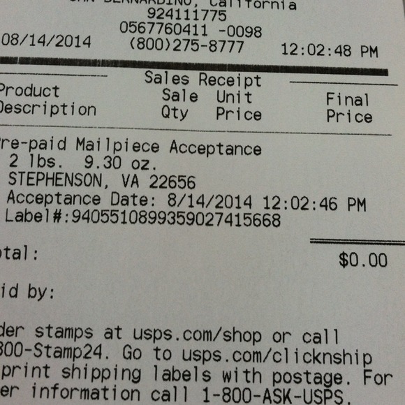 Tracking number proof