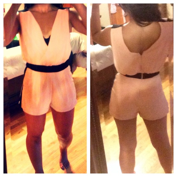 Forever 21 Pale Pink & Black Romper