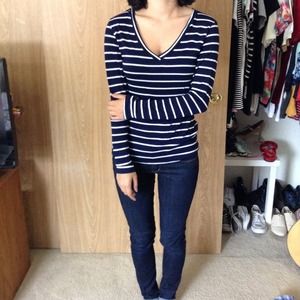 Blue and White Striped Shirt