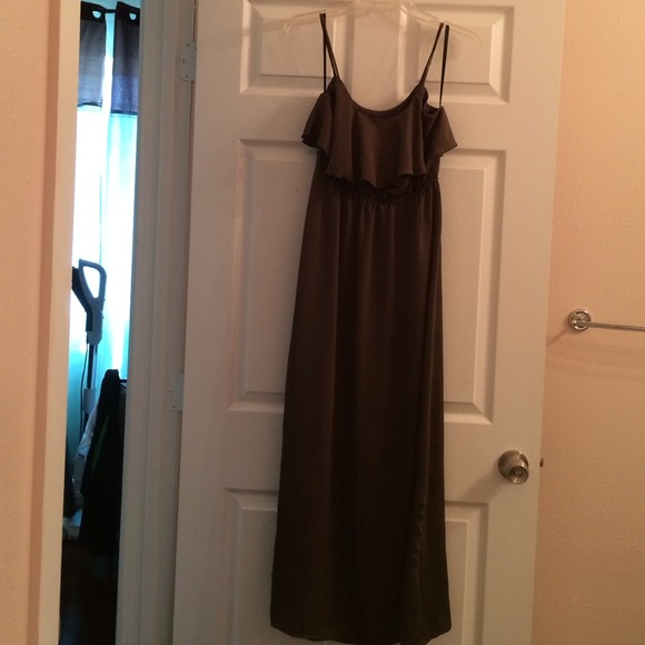 Olive green maxi dress