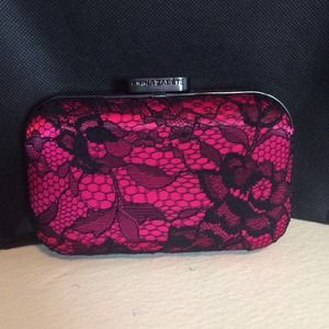 Pink lace clutch