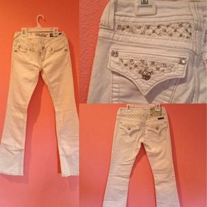White boot cut Miss Me Jeans