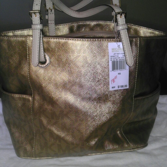Michael Kors EastWest Signature Metallic tote