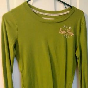 Green Hollister long sleeved shirt