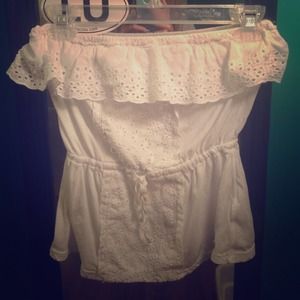 White eyelet tubetop