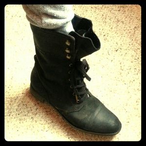 Clark's Black Leather Combat Boot