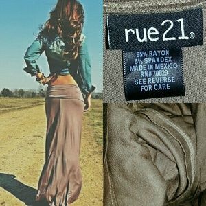 Taupe brown maxi skirt