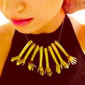 Gold Doll Arm Necklace