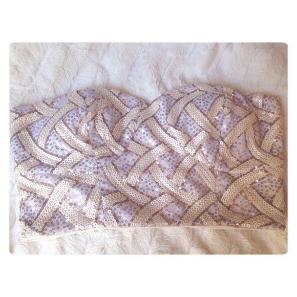 Fancy Sequin Crop Top w/ removable straps