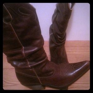 Steve Madden Saddle Slouch cowgirl boots