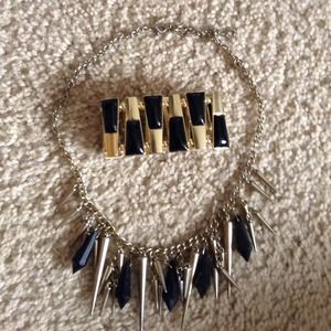 Black and Gold Bracelet and Necklace