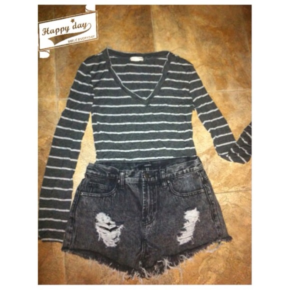 Gray striped long sleeve