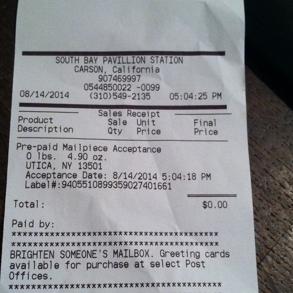 Proof of shipping!