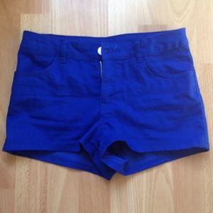 Blue high-waisted shorts