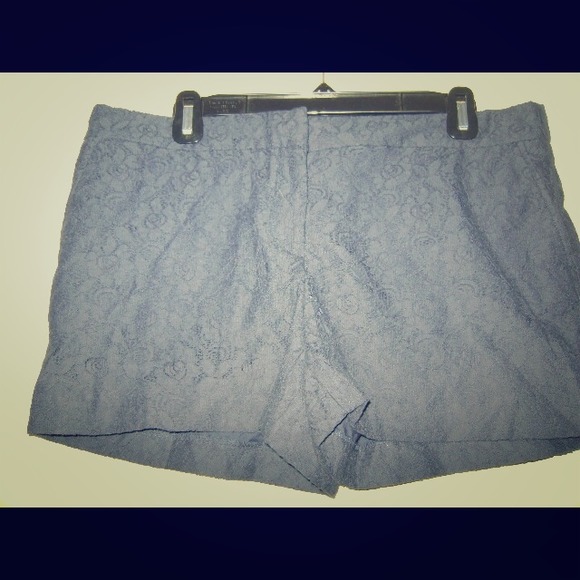 Navy Blue Floral Print Shorts