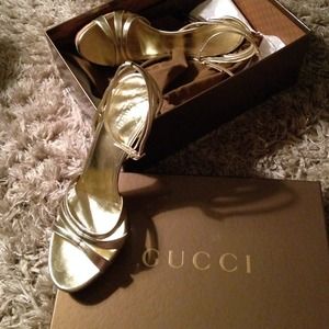 Gucci gold heels