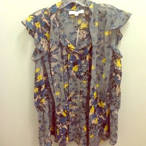 Loft Floral Peplum Top