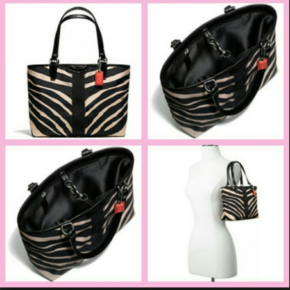 NWT - Coach Zebra Striped Tote - Picture 2 of 2